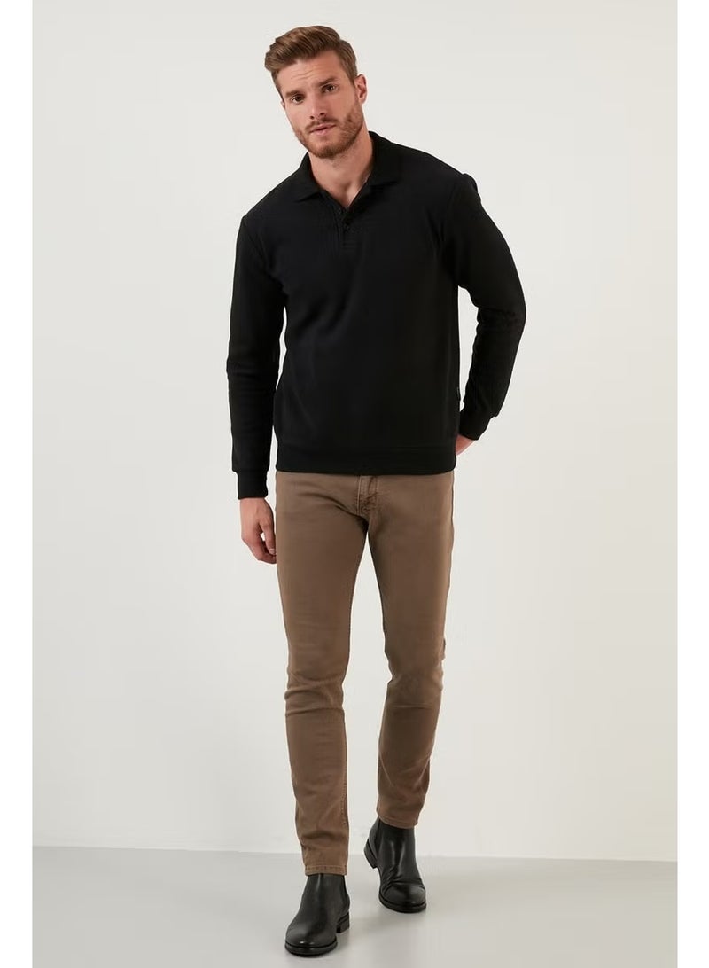 Buratti Cotton Buttoned Polo Neck Sweater Men's Sweater 456211 - Image 4
